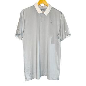 NWOT Nike Golf Dri Fit Polo Shirt Men's Size Medium Gray White PCG Embroidered